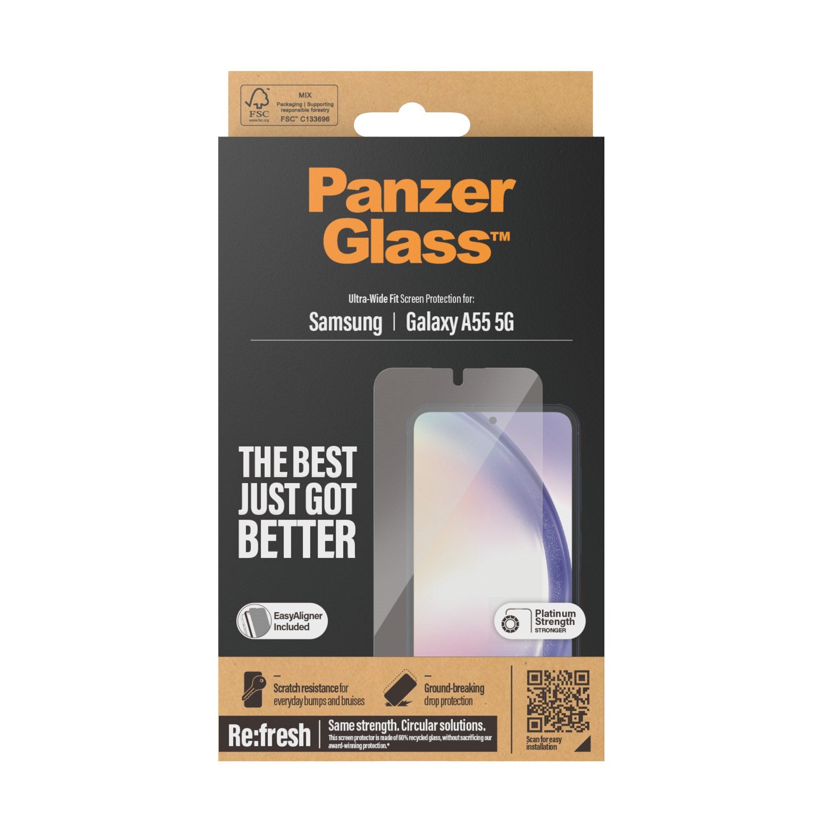 PanzerGlass® Screen Protector Samsung Galaxy A55 5G | Ultra-Wide Fit w. EasyAligner